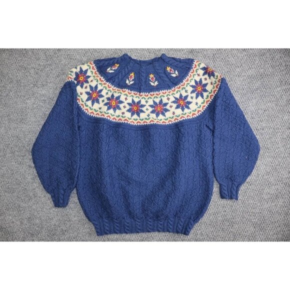 Vintage Dale of Norway Womens Wool Nordic Pure Wool Sweater Flower Pattern - Picture 3 of 5